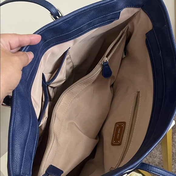 Nine West Women’s Navy and Red Striped Tote - Picture 7 of 8